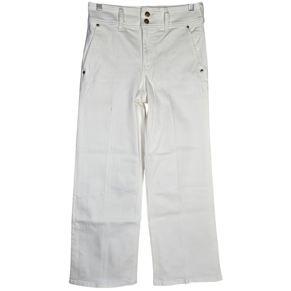 J.‎ Crew Slim-wide jean with stacked buttons in White Denim CH887 25 NWT